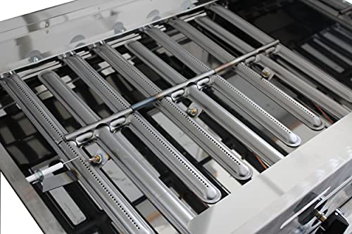 HUSPOO Edelstahl Gasgrill 4-Flammen - Tragbarer LPG Grill Für Camping & Garten