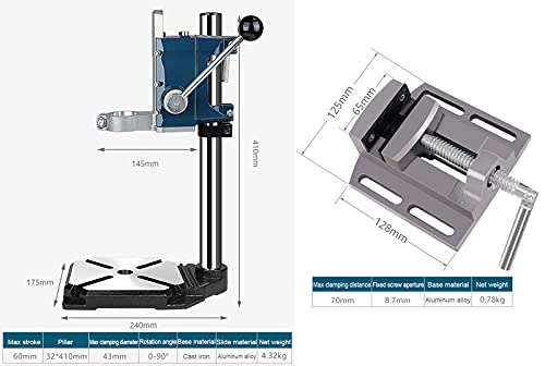 YAOYAOO Bohrständer mit Schraubstock oder Druckplatte, 90 ° Drehung für ...