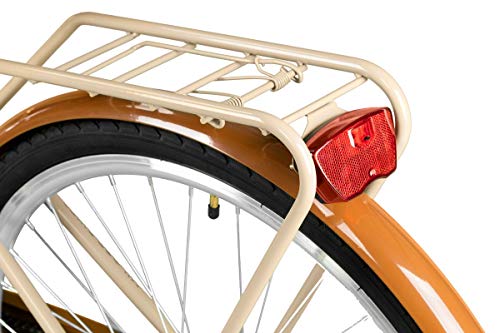 Milord Komfort Fahrrad, Hollandrad, Damenfahrrad, Citybike, 26 Zoll, 1-Gang, Braun mit Korb – Bild 6