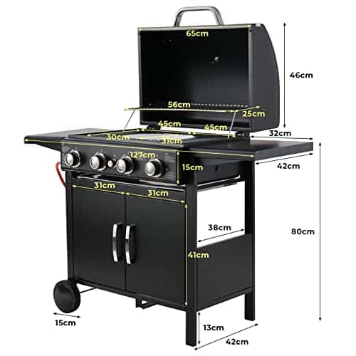 4 Brenner Gasgrill Master BBQ Grillwagen mit Hochleistungsbrennern