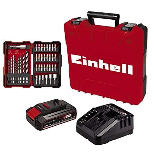 Einhell Akku-Bohrschrauber TE-CD 18/2 Li +39: Li-Ion, 18 V, 44 Nm, 2-Gang-Getriebe, inkl. 2,5 Ah Akku, Schnellladegerät und 39-tlg. Zubehör-Set. Rot/Schwarz, 190 – Bild 3