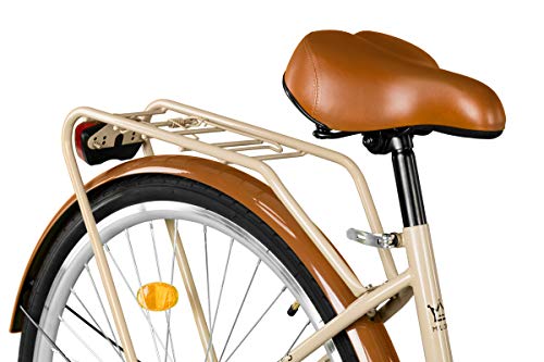 Milord Komfort Fahrrad, Hollandrad, Damenfahrrad, Citybike, 26 Zoll, 1-Gang, Braun mit Korb – Bild 4