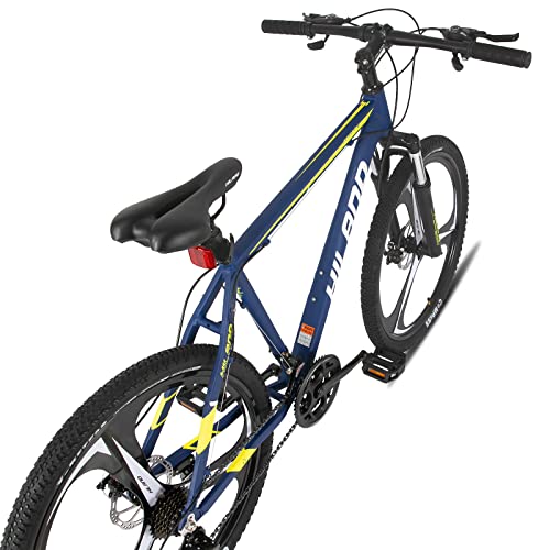 HILAND MTB Hardtail, 26 Zoll, Aluminiumrahmen, 21 Gang, Scheibenbremse, Federgabel, blau, 3-Schaufelrad – Bild 3