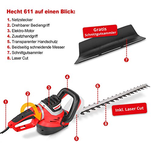 Profi Elektro Heckenschere 750 Watt mit Laser Cut Messer und
