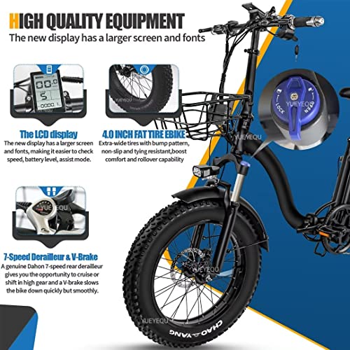20 Zoll EBike Klapprad mit 48V 18A LithiumAkku, 4,0 Fette Reifen, Shimano 7Gang und City E