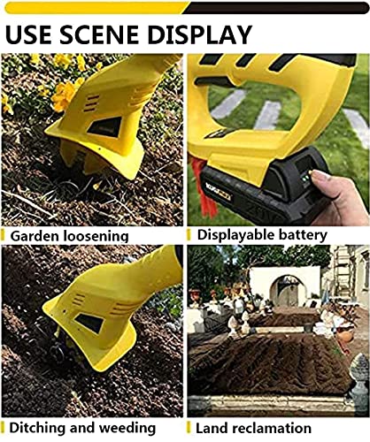 ZJDYDY Handfräse Rotavator mit 4000 mAh LithiumAkku und Ladegerät, 20