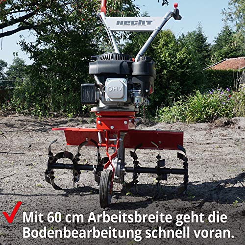 HECHT Benzin Motorhacke 60cm Arbeitsbreite 4 Takt Motor 24 harte Messer