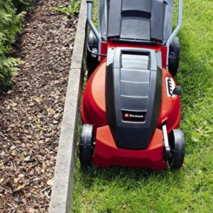 Einhell Elektro Rasenmäher GC-EM 1536 (1.500W, 36cm Schnittbr., 38L Fangbox, 25-65mm Schnitth., klappb. Führungsholm, leicht und robust) Schwarz, Rot