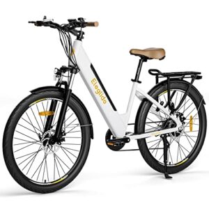 Eleglide E-Bike, T1 Step-Thru Elektrofahrrad 27.5'' Trekkingrad E-Citybike mit 36V 12.5Ah Lithium-Akku bis zu 100KM Lange Range, 250W Motor, Shimano 7 Gänge ebike, Doppelscheibenbremsen, LCD Display