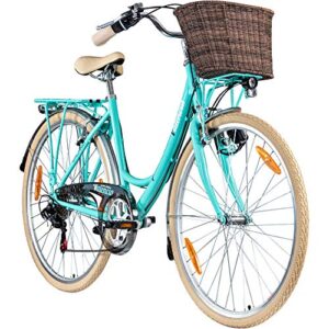 Galano 28 Zoll Valencia 6 Gang Citybike Stadt Fahrrad Damenrad Damenfahrrad, Rahmengrösse:19 Zoll, Farbe:türkis