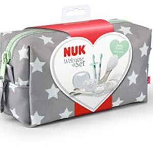 NUK Babypflege Welcome Set, perfekte Erstausstattung für Neugeborene, 7 NUK Produkte in einer schönen Tasche, 7 Stück (1er Pack)