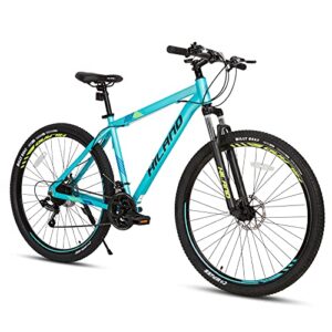 ROCKSHARK Hiland Mountainbike MTB Hardtail Fahrrad mit 29 Zoll Speichenrädern 482mm Aluminiumrahmen 21 Gang Schaltung Scheibenbremse Federgabel blau für Herren und Damen Jungs
