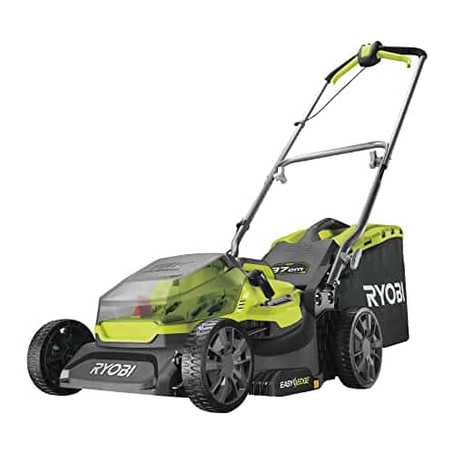 Ryobi Akku-Rasenmäher ONE+ Brushless 18V (RY18LMX40A-240) RYOBI 18 V ONE+ Brushless Akku-Rasenmäher RY18LMX40A-240 (Schnittbreite 40 cm, 6-fache Höhenverstellung 20-70 mm, Flächen bis 700m², variables...