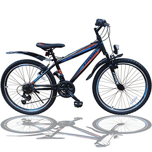 Talson 24 Zoll Mountainbike Fahrrad mit Gabelfederung und Beleuchtung, 21-Gang Talson 24 Zoll Mountainbike Fahrrad MIT GABELFEDERUNG & Beleuchtung 21-Gang Shimano Faster BBO