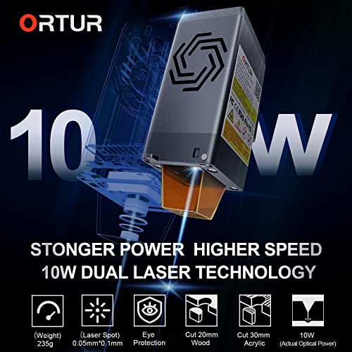 ORTUR OLM3 Laser Graviermaschine 10W CNC Laser Cutter mit ultrafeinem 0,05mm Fleck und 20000mm/min Verfahrgeschwindigkeit. Inklusive APP-Offline-Steuerung. – Bild 2