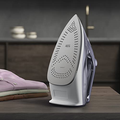 AEG SI6-1-2MN Dampfbügeleisen, 2400 Watt, 160g Dampfstoß, 0-40g Dampf/Min., Restwärmeanzeige, Sicherheitsabschaltung, Selbstreinigungsfunktion, 1,95 m Kabel, Anti-Kalk System, blau/weiß. – Bild 4