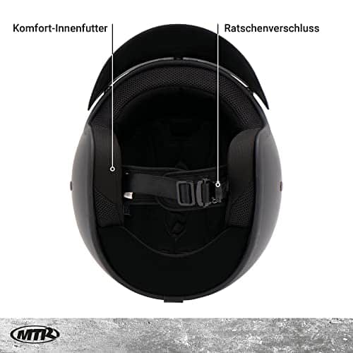MTR Jet Fiber Jethelm, ECE Zertifiziert, inkl. Helmschirm, ohne Visier