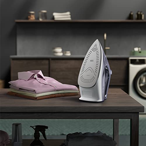 AEG SI6-1-2MN Dampfbügeleisen, 2400 Watt, 160g Dampfstoß, 0-40g Dampf/Min., Restwärmeanzeige, Sicherheitsabschaltung, Selbstreinigungsfunktion, 1,95 m Kabel, Anti-Kalk System, blau/weiß. – Bild 9