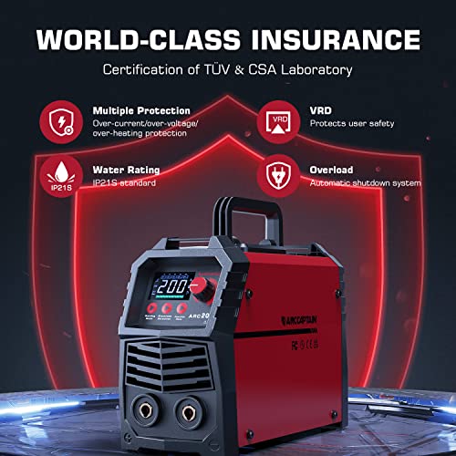 ARCCAPTAIN ARC200 Elektroden Schweißgerät 200A - IGBT DC Inverter Mit Hot Start & Anti-Stick