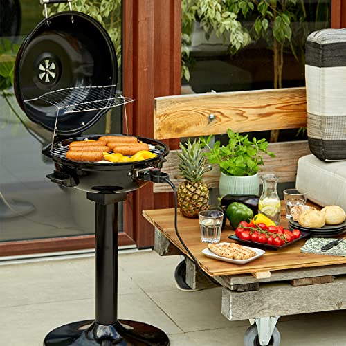 CUSIMAX Elektrogrill mit Standfuß, 1600W, Ø 37cm, für Innen