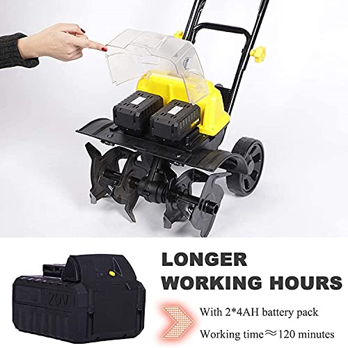 DJLOOKK Elektrische Gartenfräse/Grubber, kabelloser MiniVertikutierer