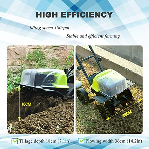 Samnuerly Elektrische Gartenfräse Anbautiefe 18 cm, Anbaubreite 36 cm