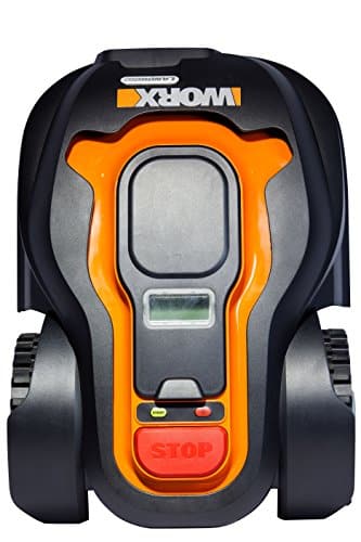 Worx Landroid M1000i Mähroboter mit WLAN-Verknüpfung und App-Steuerung für bis zu 1000 qm Rasenfläche. Verstellbare Schnitthöhe. Maße: 55 x 38,5 x 26 cm (L x B x H). – Bild 2