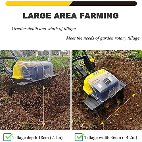 DJLOOKK Elektrische Gartenfräse/Grubber, kabelloser MiniVertikutierer