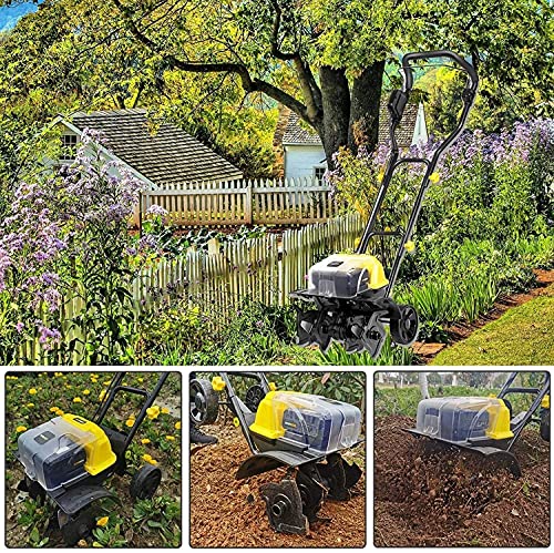 DJLOOKK Elektrische Gartenfräse/Grubber, kabelloser MiniVertikutierer