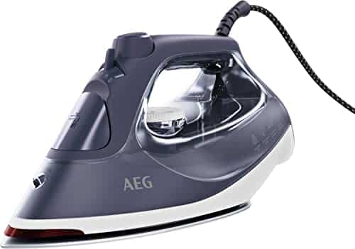 AEG SI6-1-2MN Dampfbügeleisen / 2400 Watt / 160g Dampfstoß / 0-40g Dampf/Min. / Restwärmeanzeige / Sicherheitsabschaltung / Selbstreinigungsfunktion / 1,95 m Kabel / Anti-Kalk System / blau/weiß