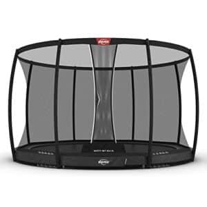 BERG inground Trampolin rund Champion grau 430 cm mit Sicherheitsnetz Deluxe XL | Qualitätstrampolin, Outdoor-Spielzeug, sicheres Trampolin