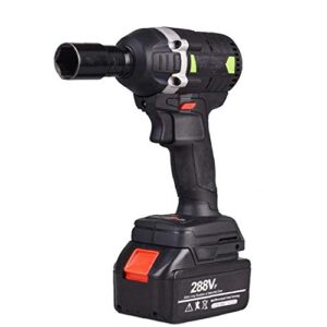 High Power Elektroschrauber, 288VF Brushless Iithium Akku-Schlagschrauber, Angreifen Wireless-Drill für Worker Holzverarbeitung (EU-Stecker, Schwarz)