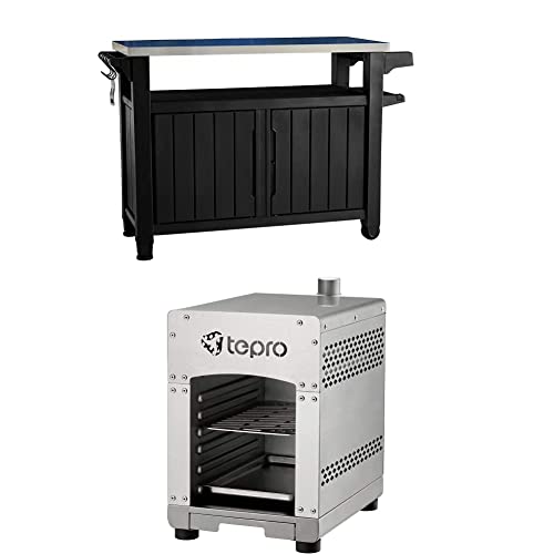 Desserte Barbecue Keter UNITY 105L - Grise - Avec Planche Inox Et Rangement
