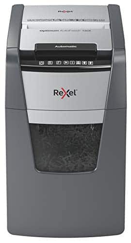 Rexel Optimum AutoFeed+ 130X Automatischer Aktenvernichter, 130 Blatt automatisch, Sicherheitsstufe P4, Partikelschnitt, für kleinere Büros, 44 Liter Abfallbehälter, 2020130XEU