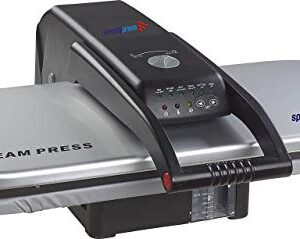 Silbern Dampfbügelpresse von Speedypress - 64 y 27cm; 1.400watt (+ KOSTENLOSE Zusätzliche Abdeckung & Schaumstoff-Filzunterlage UVP 45,00 € + Weiteres Zubehör)
