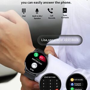Smartwatch, 1,32" HD-Bildschirm Fitnessuhr für Männer Frauen mit Anrufwahl Textbenachrichtigung Schrittzähler Kalorien Sprachassistent Herzfrequenz Schlafmonitor Sport-Uhr für Android & iOS Schwarz