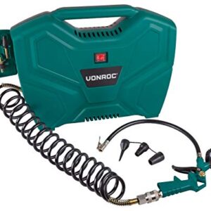 VONROC Tragbarer Kompressor 1100 W – 8 bar – Ölfrei – 180 l/m – Inkl. 11 Zubehörteile
