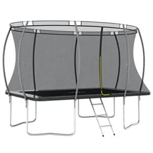 vidaXL Trampolin Set mit 3-Stufen-Leiter Regenschutz Kinder Gartentrampolin Komplettset Kindertrampolin Outdoor Rechteckig 335x244x90cm 150kg