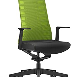 Interstuhl Bürostuhl Pure Active Edition – Anpassung an Gewicht und Bewegung – ergonomische Smart-Spring Technologie (Grün | Schwarz)