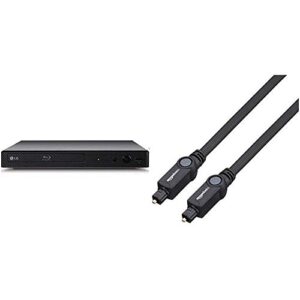 LG BP250 Blu-ray Player (Upscaler 1080p, USB) schwarz & Amazon Basics Toslink Optisches Digital-Audiokabel, 1 m