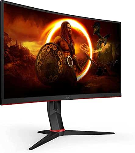 AOC Gaming C27G2U - 27" FHD Curved Monitor, 165 Hz, 1ms, Freesync Premium (1920x1080, HDMI, DisplayPort, USB Hub), schwarz/rot – Bild 9