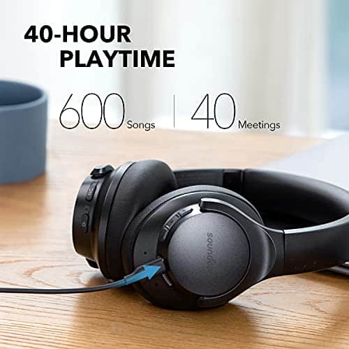 Soundcore Life Q20+ Bluetooth-Kopfhörer mit aktiver Geräuschisolierung, 40h Akkuleistung, Hi-Res Audio und App-Funktion für Verbindung mit 2 Geräten gleichzeitig - Schwarz, ideal für Homeoffice und Reisen. – Bild 5