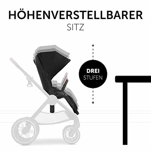 Hauck Kombi-Kinderwagen Walk N Care Air Set (Black) inkl. Babywanne, Sportsitz, Beindecke und Getränkehalter (bis 22kg belastbar) – Bild 2