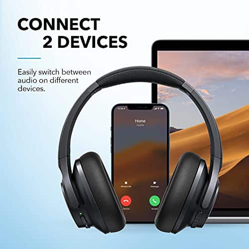 Soundcore Life Q20+ Bluetooth-Kopfhörer mit aktiver Geräuschisolierung, 40h Akkuleistung, Hi-Res Audio und App-Funktion für Verbindung mit 2 Geräten gleichzeitig - Schwarz, ideal für Homeoffice und Reisen. – Bild 6