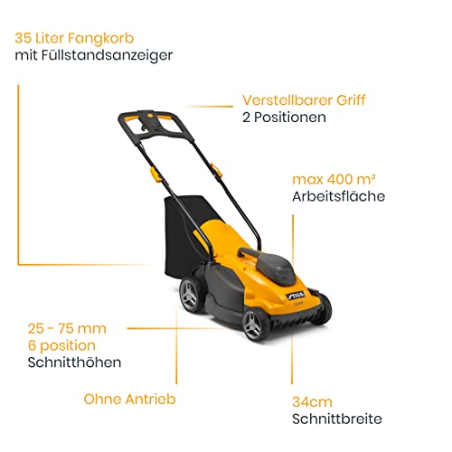 STIGA ElektroRasenmäher Combi 336c, 34 cm Schnittbreite, 1400 W, 35 L