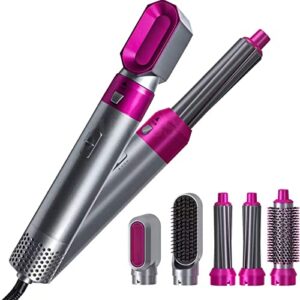 5 In 1 Lockenstab Set Mit 5 LockenstäBen, Lockenstab Set LockenstäBe Austauschbare LockenstäBe/GläTteisen FüR Langes/Kurzes Haar, Einstellbare Temperatur,Lila