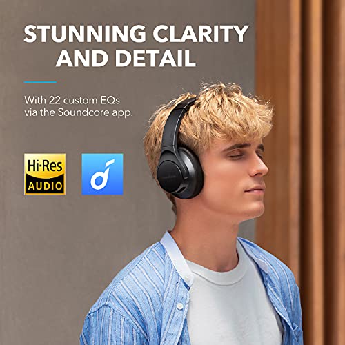 Soundcore Life Q20+ Bluetooth-Kopfhörer mit aktiver Geräuschisolierung, 40h Akkuleistung, Hi-Res Audio und App-Funktion für Verbindung mit 2 Geräten gleichzeitig - Schwarz, ideal für Homeoffice und Reisen. – Bild 2