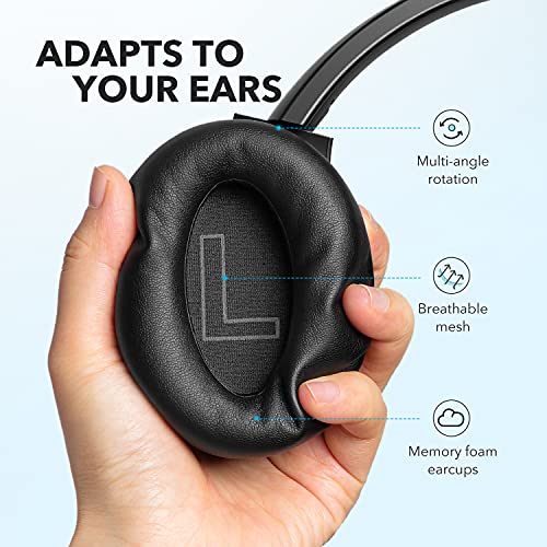 Soundcore Life Q20+ Bluetooth-Kopfhörer mit aktiver Geräuschisolierung, 40h Akkuleistung, Hi-Res Audio und App-Funktion für Verbindung mit 2 Geräten gleichzeitig - Schwarz, ideal für Homeoffice und Reisen. – Bild 7