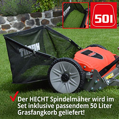 HECHT Spindelmäher 46 cm mit 50 l Grasfangkorb Für englischen Rasen