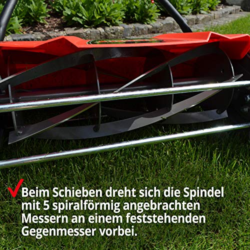 HECHT Spindelmäher 46 cm mit 50 l Grasfangkorb Für englischen Rasen